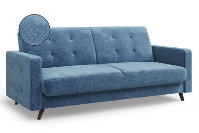 Диван-кровать синий букле с подлокотниками Памир