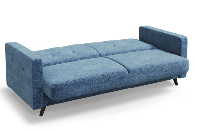 Диван-кровать синий букле с подлокотниками Памир