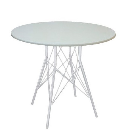 Стол КАСКАД D900, МДФ белый глянец/пленка ПВХ, (Z800) металл белый глянец