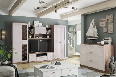 Гостиная Лестер, набор, ясень шимо темный/бодега светлая