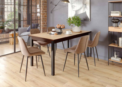 Стол обеденный Квант, 1600*870 мм, дуб бунратти/венге/черный