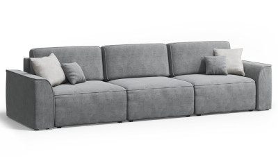 Диван серый Поло плюс макси велюр Бренди лайт 22/02