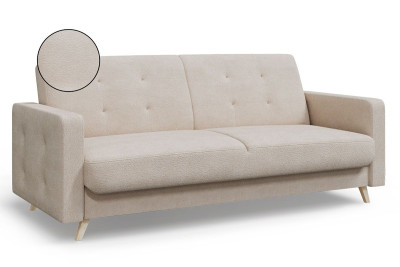 Диван-кровать бежевый букле с подлокотниками Памир