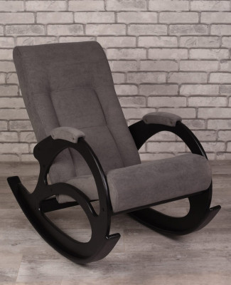 Кресло-качалка К 5/RS15 серый велюр венге