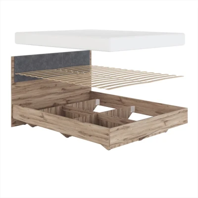 Кровать 1400 Николь Мод. 1.1 с мягким элементом Серый