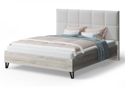 Кровать Вита с мягким изголовьем, 1400*2000 мм, серо-белый