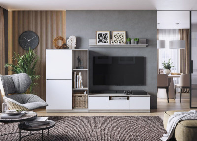 Гостиная Лори, набор №ДС-1, дуб серый/белый