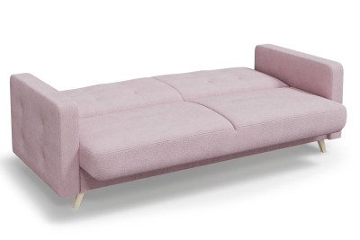 Диван-кровать розовый букле с подлокотниками Памир