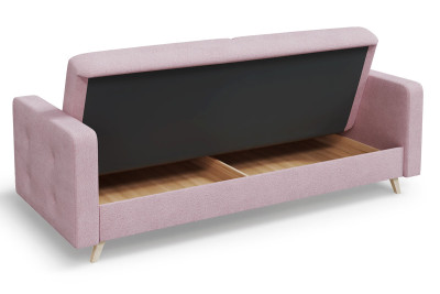 Диван-кровать розовый букле с подлокотниками Памир