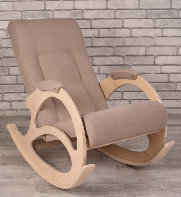 Кресло-качалка К 5/RS16 темно бежевый велюр беленый дуб