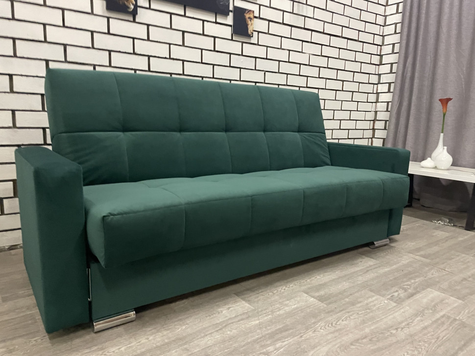 Диван кровать зеленый с подлокотниками Белиз Veluta LUX33