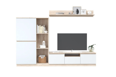 Гостиная Лори, набор №ДСС-1, дуб сонома светлый/белый