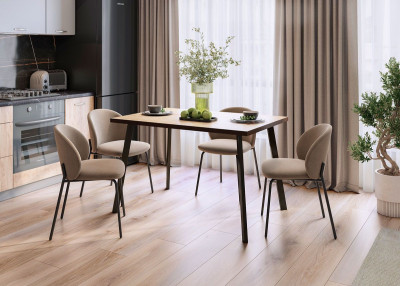 Стол обеденный Хагген, 1100*750 мм, шелковый камень/металл венге