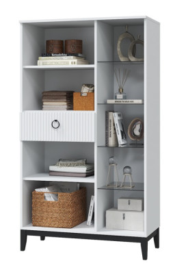 Шкаф-витрина Шарлиз с одним ящик белое сияние