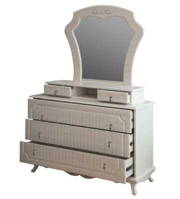 Комод 06.115 с зеркалом Кантри вудлайн кремовый