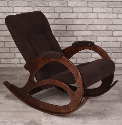 Кресло-качалка К 5/RS32 коричневый велюр