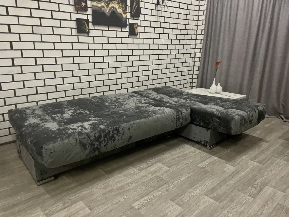 Диван серый Белиз с оттоманкой велюр Bliss 42