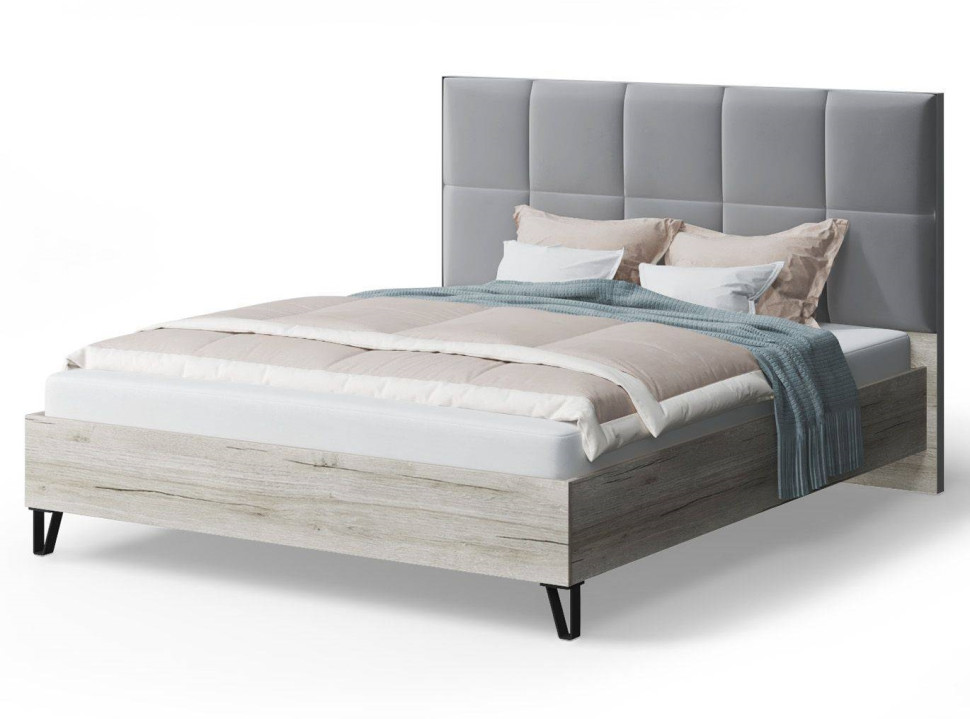 Кровать Вита с мягким изголовьем, 1400*2000 мм, серый