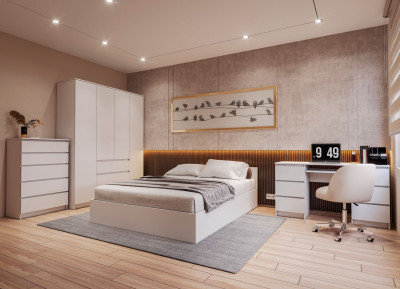 Спальня комплектация3 белый Мори