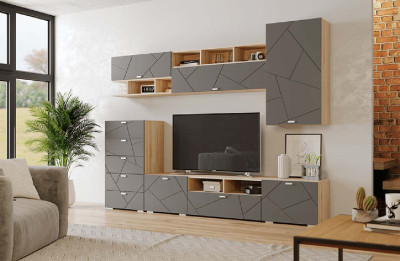 Полка Скайлайн 900 с перегородками, дуб сонома светлый