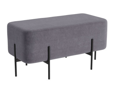 Пуф ЙОРК велюр Лума 23 серый прямоугольный