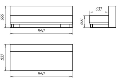 Диван серый без подлокотников Некст