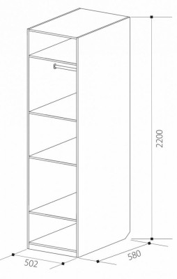 Шкаф-пенал с полками Ивушка-5