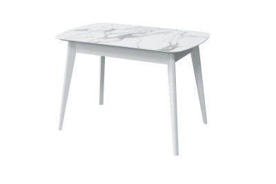 Стол обеденный Прайм, мрамор белый/белый