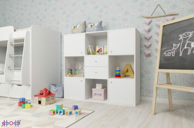 Стелаж Джери корпус белое дерево