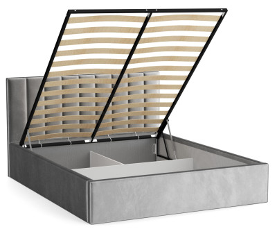 Кровать Юнона 1600 Н=1020мм с подъемным мех. велюр сильвер