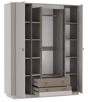 Шкаф для одежды 34.01 Фантазия 4-х дв. Kroning кашемир патина