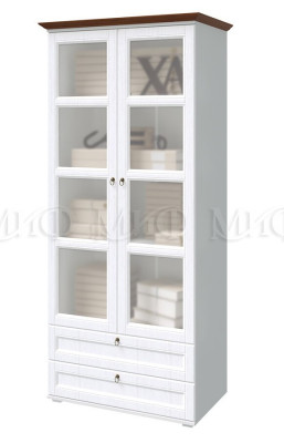 Шкаф-витрина Валенсия двухстворчатый с ящиками