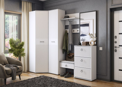 Вешалка под плечики и крючки Шарлиз, белое сияние