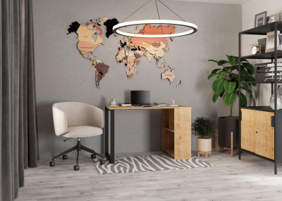 Стол письменный Бетти, дуб бунратти/черный