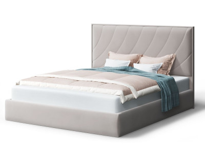 Кровать СОФИЯ 2000*1800мм (без опор), велюр NEO 02 (бежевый), (б/основания, б/матраса)