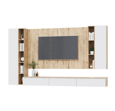 Гостиная Сканди, набор ББ-1, дуб бунрати/белый