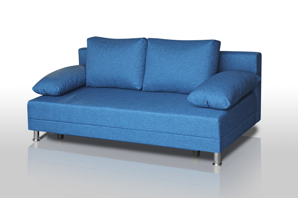 Диван синий Комфорт без подлокотников 4 подушки