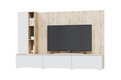 Гостиная Сканди, набор ББ-3, дуб бунрати/белый