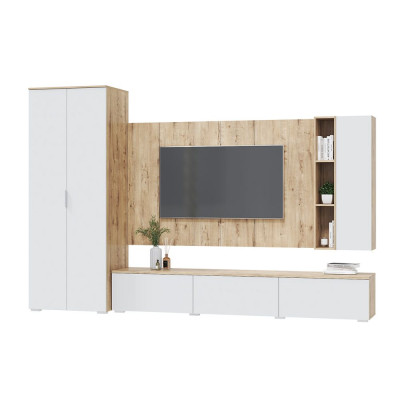 Гостиная Сканди, набор ББ-6, дуб бунрати/белый