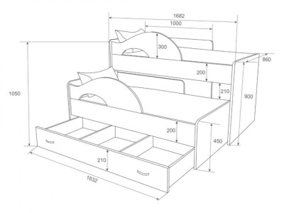 Кровать детская Матрешка Венге