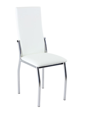 Стул В-610 кожа-белый (3002) ножки хром люкс (2шт)