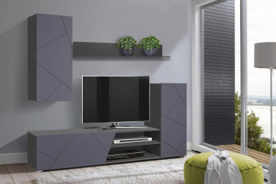 Стенка Прага 6 диамант серый/софт графит