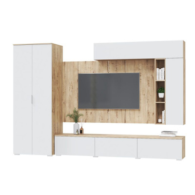 Гостиная Сканди, набор ББ-7, дуб бунрати/белый