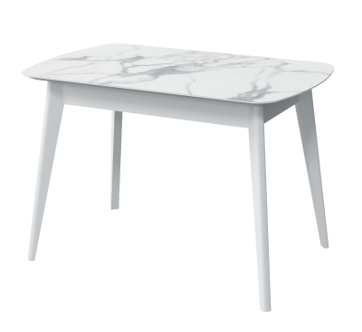 Стол обеденный Прайм 1200мм мрамор белый/белый