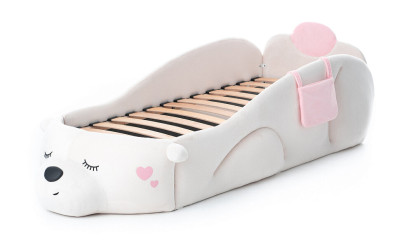 Кровать детская Мишка Masha белый-розовый