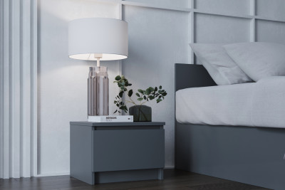Тумба прикроватная графит Мори ТПМ400.1-2
