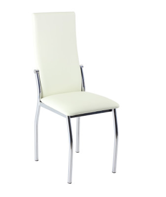 Стул В-610 кожа-слоновая кость ножки хром люкс (2шт)