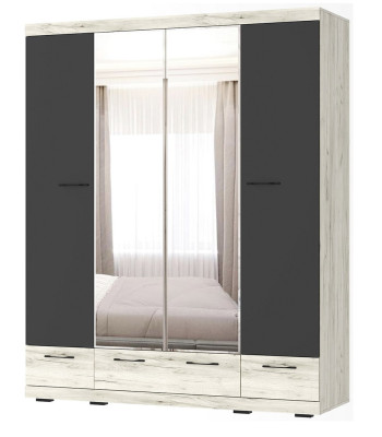 Шкаф Соната ШСЗ-1800 дуб крафт белый-антрацит