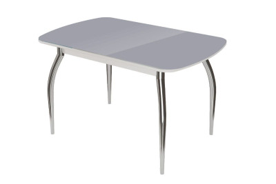 Стол "Бостон", антрацит глянец/белый/хром триумф