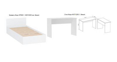 Спальня подростковая №2 белый Мори